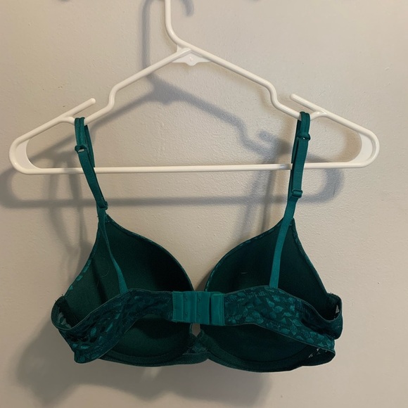 💜 Gilligan & O'Malley Green Leaf Pattern Push-Up Bra 36D - Picture 4 of 4